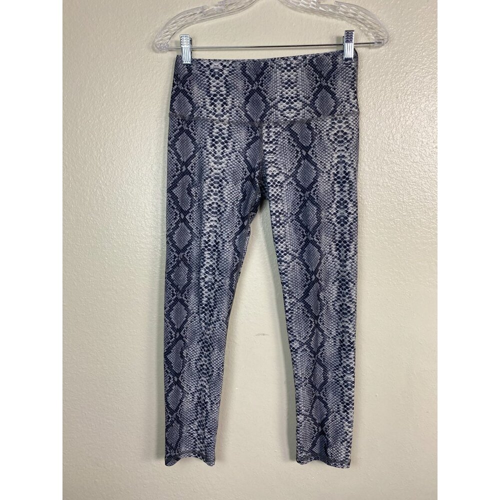 Noli Active Snakeskin Print Crop Leggings Size Small Athletic Yoga Gym Workout